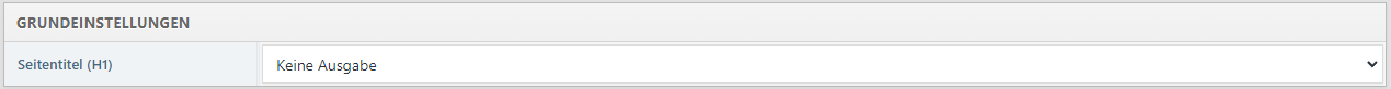 Grundeinstellungen des Seitentitels