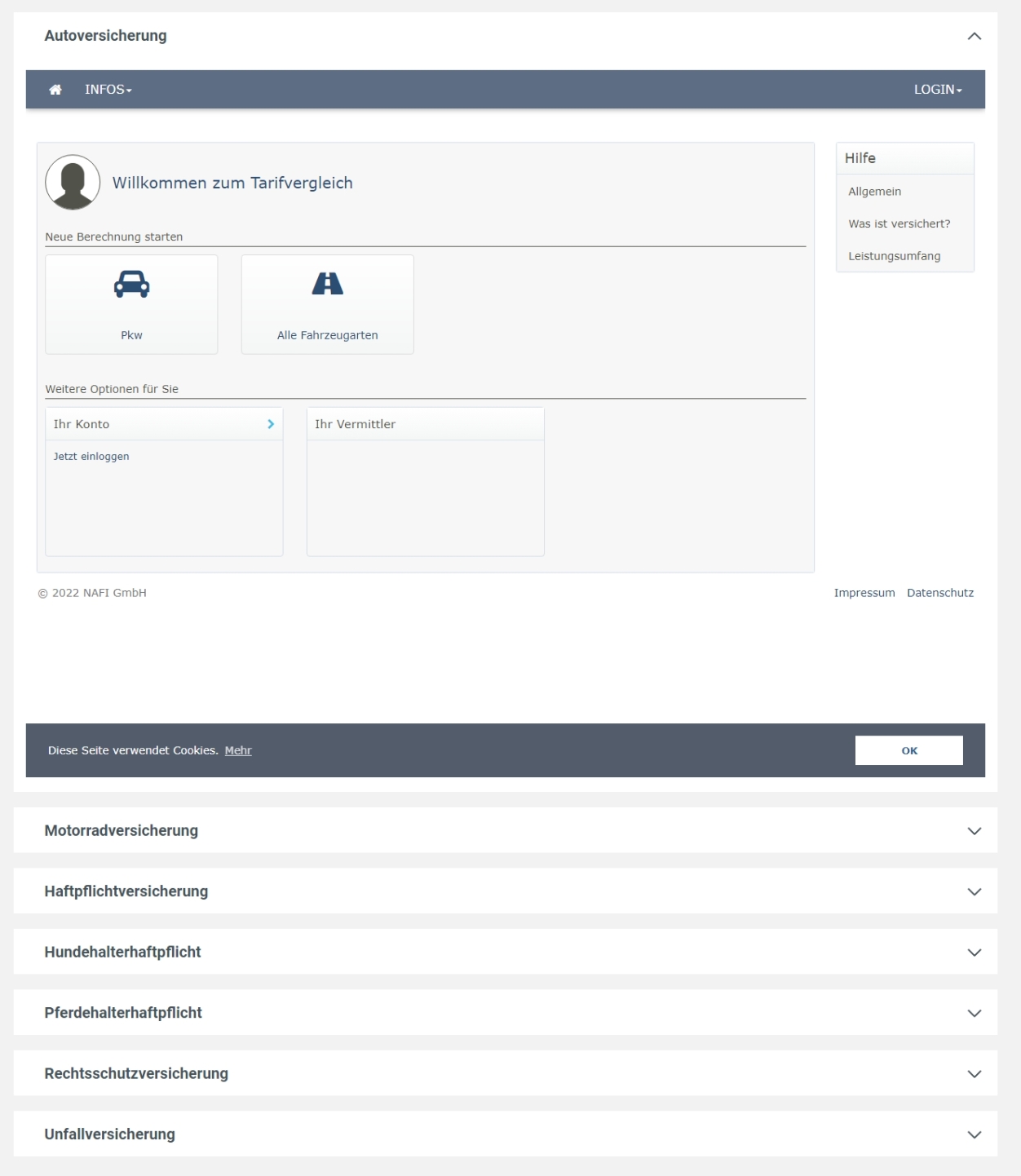Ansicht im Frontend