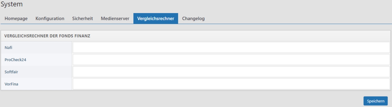 Hinterlegen der Vergleichsrechner Token